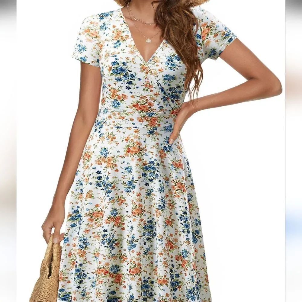 MSBASIC Wrap Front Floral Dress. Cottagecore. Soft Girl.